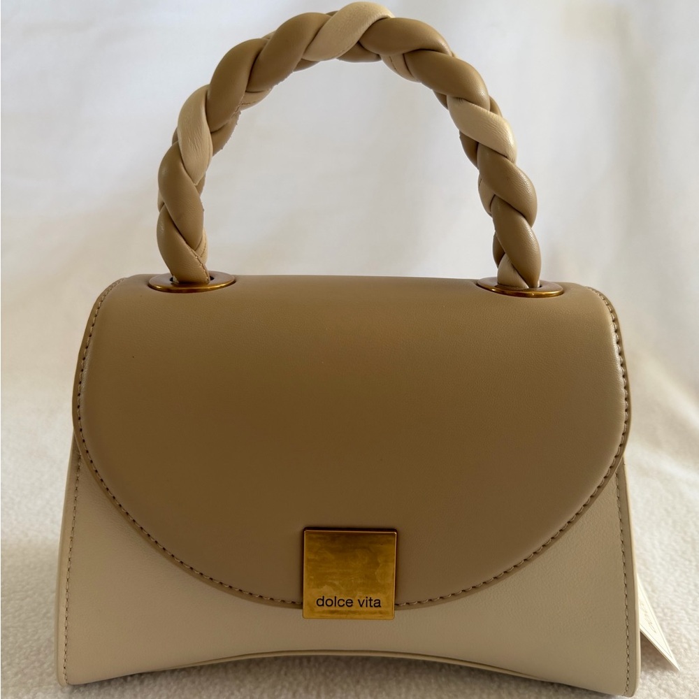 Dolce Vita Tatum Dune Ivory Braided Handle Top-Handle Bag